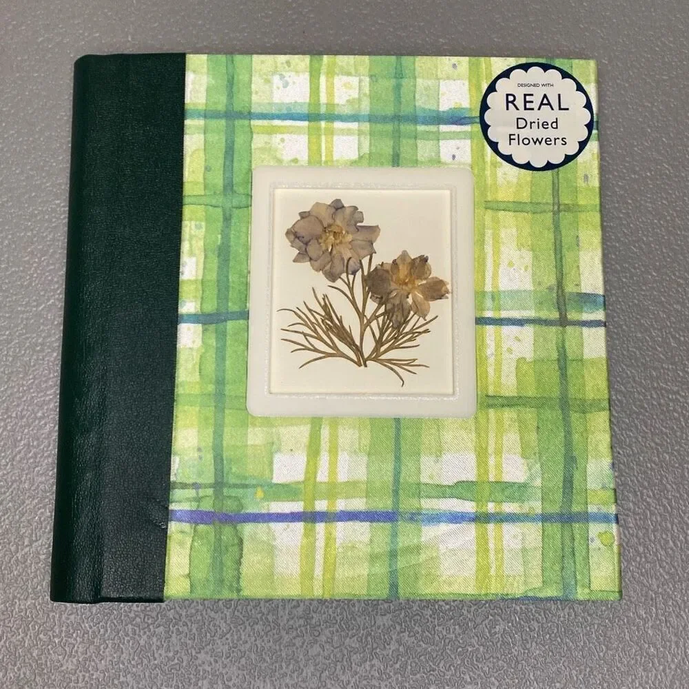 Silk Fabric Journal 7”x7” Penman Paper with Real Dried Flowers 80 Lined Pages